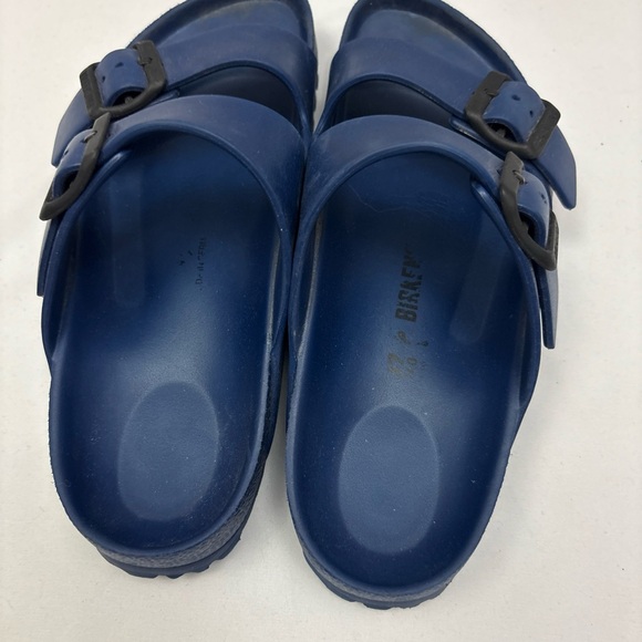 Birkenstock Women Arizona Essentials Sandal Navy Blue Rubber Size 37 US 6 - Picture 6 of 13